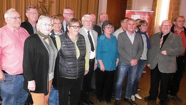 Der neue Bezirksvorstand der SPD-Arbeitsgemeinschaft 60plus in Unterfranken, in der Mitte des Bildes der im Amt  bestätigte Vorsitzende Peter Dlugosch. Foto: Werner Thein