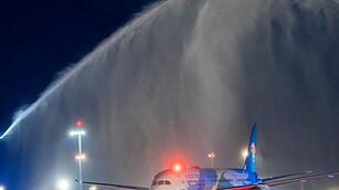Erstflug vom neu er&ouml;ffneten Terminal 3 am Frankfurter Flughafen