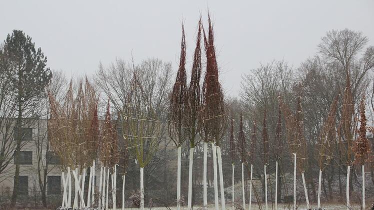 Auf der Freifläche des Gartenamtes in der Merowinger Straße in Richtung der A73 wurden die ersten Bäume gepflanzt. Foto: Ronald Heck