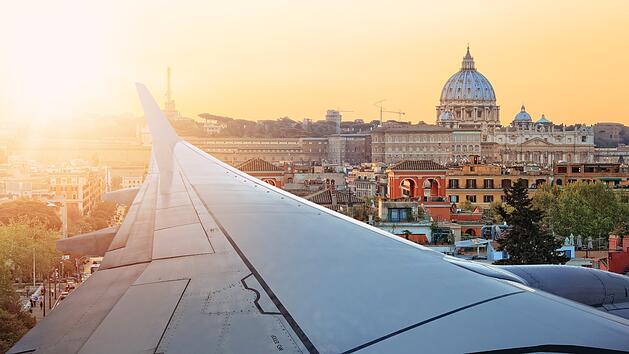 Flug, Flieger, Reise, Urlaub, Italien, Travel by plane to Rome