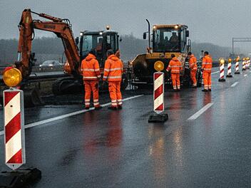 Autobahn, Sperrung, Bauarbeiten, Baustelle, Sanierung, Ausbau, Erweiterung