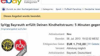 Sensationelle 1710 Euro waren das Höchstgebot für fünf Einsatzminuten gegen den Club: Martin Rosnizek , 26, aus Stadlern in der Oberpfalz hat sich bei der Ebay-Auktion einen Traum erfüllt - er darf am Mittwoch im Weismainer Waldstadion gegen den 1. FC Nürnberg auflaufen.