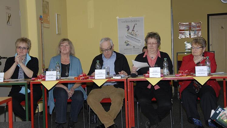 Die Jurymitglieder: Christine Friedlein, Karin Minet, Klaus Kuhrau, Katrin Geyer und Eva Heinritz.