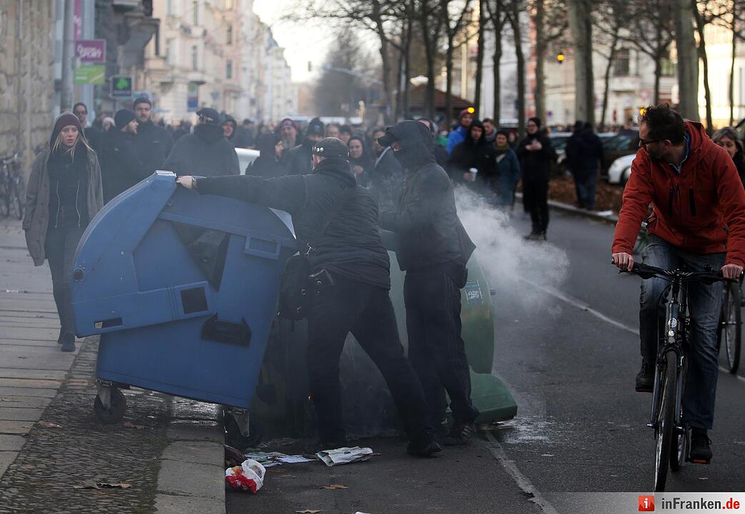 Krawalle in Leipzig