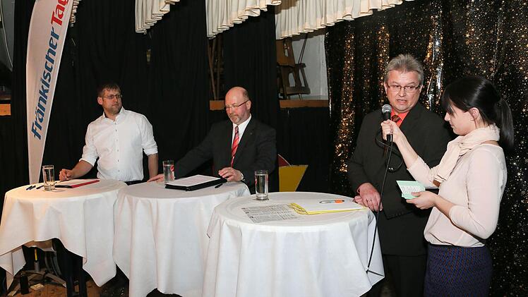 Michael Bohl, Egon Herrmann und Klaus Hannweber (von links) stellten sich den Fragen von Corinna Igler (rechts). Fotos: Matthias Hoch