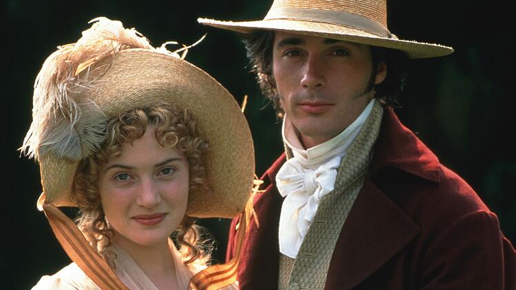 Die impulsive Marianne Dashwood (Kate Winslet) verf&auml;llt dem Charme des jungen und ungest&uuml;men John Willoughby (Greg Wise).