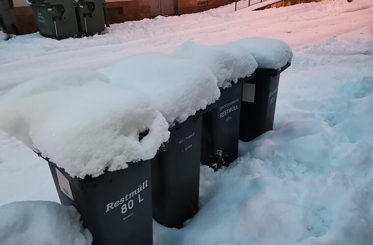 Raum Bamberg: Winterwetter legt Müllabfuhr und Wertstoffhöfe lahm