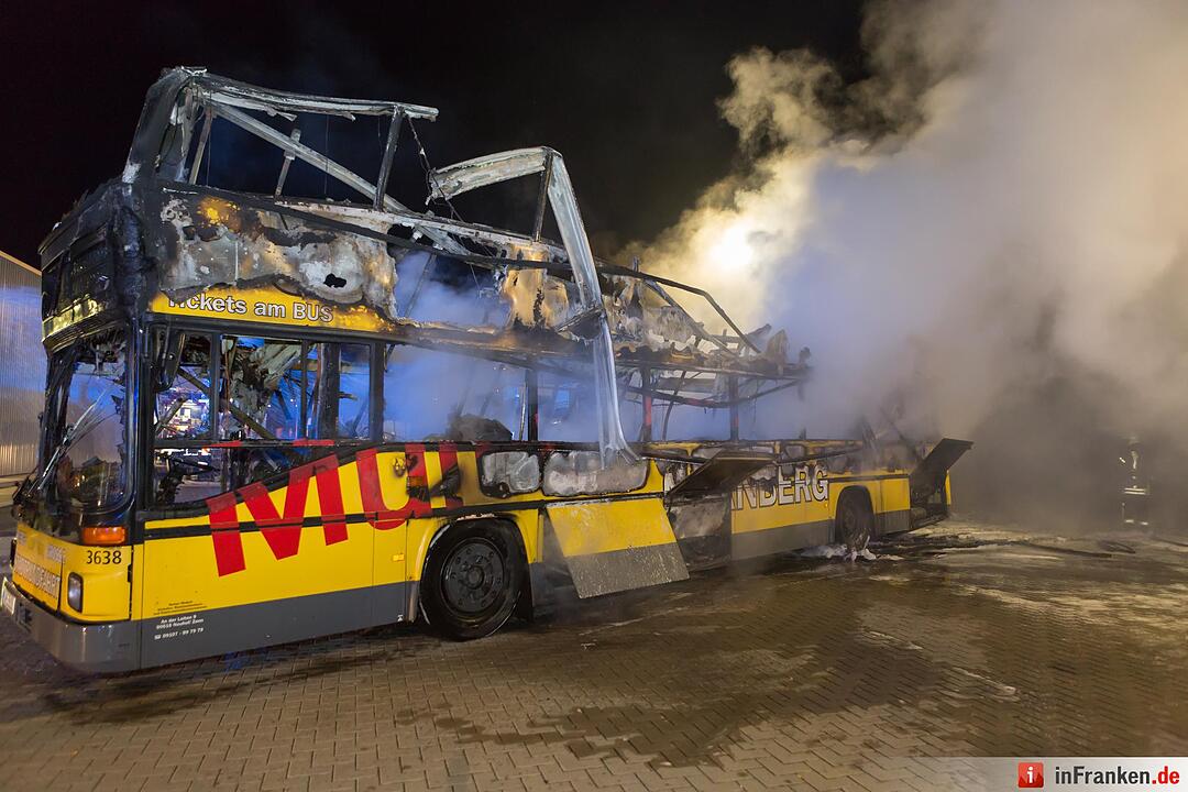 Erste Bilder: Mehrere Busse stehen in Vollbrand