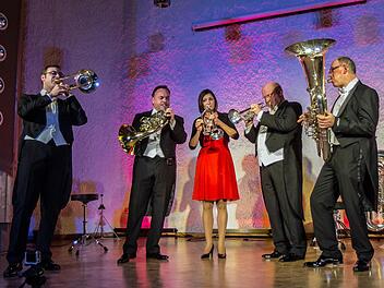Neujahrskonzert: Das Blechbläserquintett Harmonic gastierte im Rathaussaal Rödental. Foto: Jochen Berger