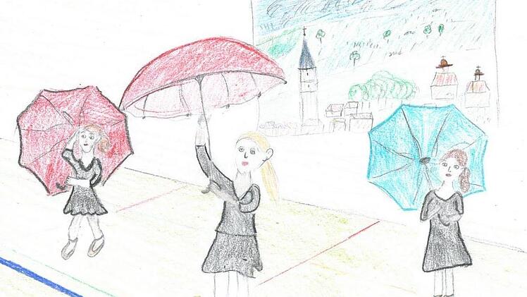 Zu "It's Raining Men" tanzten die Mädchen der Ballettgruppe. gemalt von Evelyn