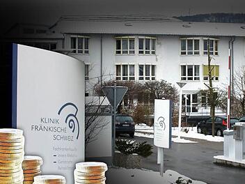 Klammes Finanzklima: Die sich dramatisch verschlechternde Ertragslage der Klinik Fränkische Schweiz zwingt zur Einsparungen bei den Personalkosten.  Fotomontage: FT