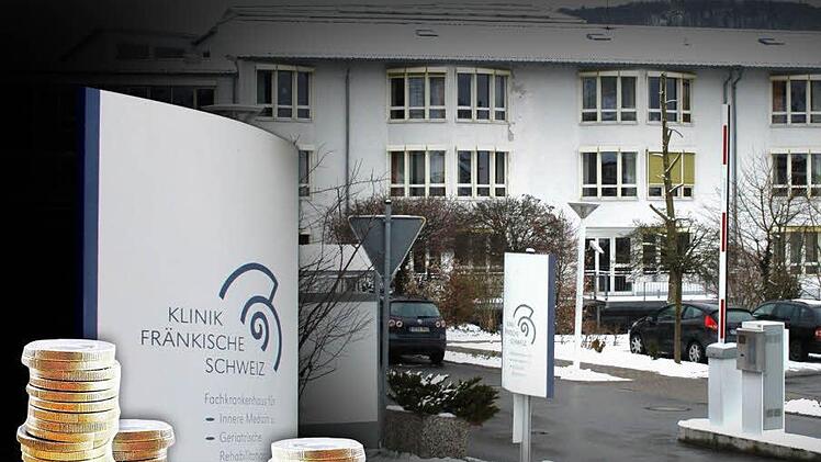 Klammes Finanzklima: Die sich dramatisch verschlechternde Ertragslage der Klinik Fränkische Schweiz zwingt zur Einsparungen bei den Personalkosten.  Fotomontage: FT