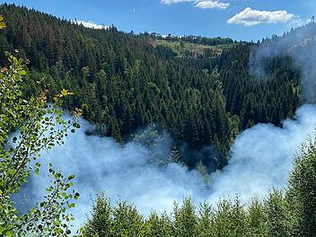 Waldbrand bei Ludwigsstadt im Kreis Kronach am 12. Juli 2022