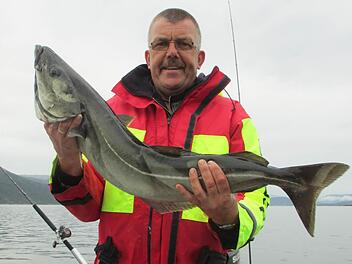 Stefan Drews mit einem Fang im Velfjord  Foto: privat