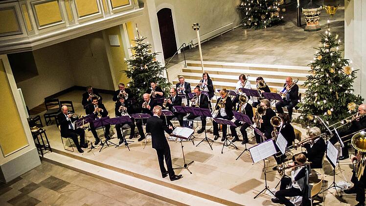 Der Posaunenchor St. Moriz spielte unter Leitung von Peter Stenglein Bläsermusik aus alter und neuer Zeit. Foto: Jochen Berger