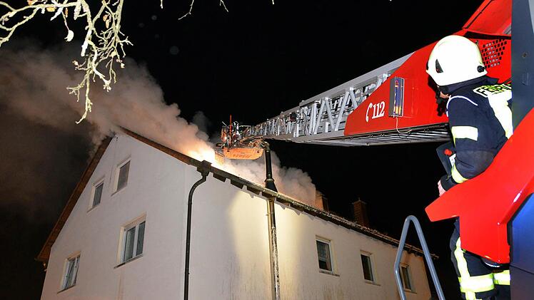 Brand in Frauenroth am 28. November. Foto: Peter Rauch