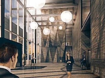 Kein Foto, sondern ein am Computer erzeugtes Bild vom Foyer eines Hochhauses. Drei Studenten aus Coburg wollen dies als Dienstleistung anderen Architekten anbieten. Diese Idee ist nicht neu - "aber wir sind besser", sagen die drei.
