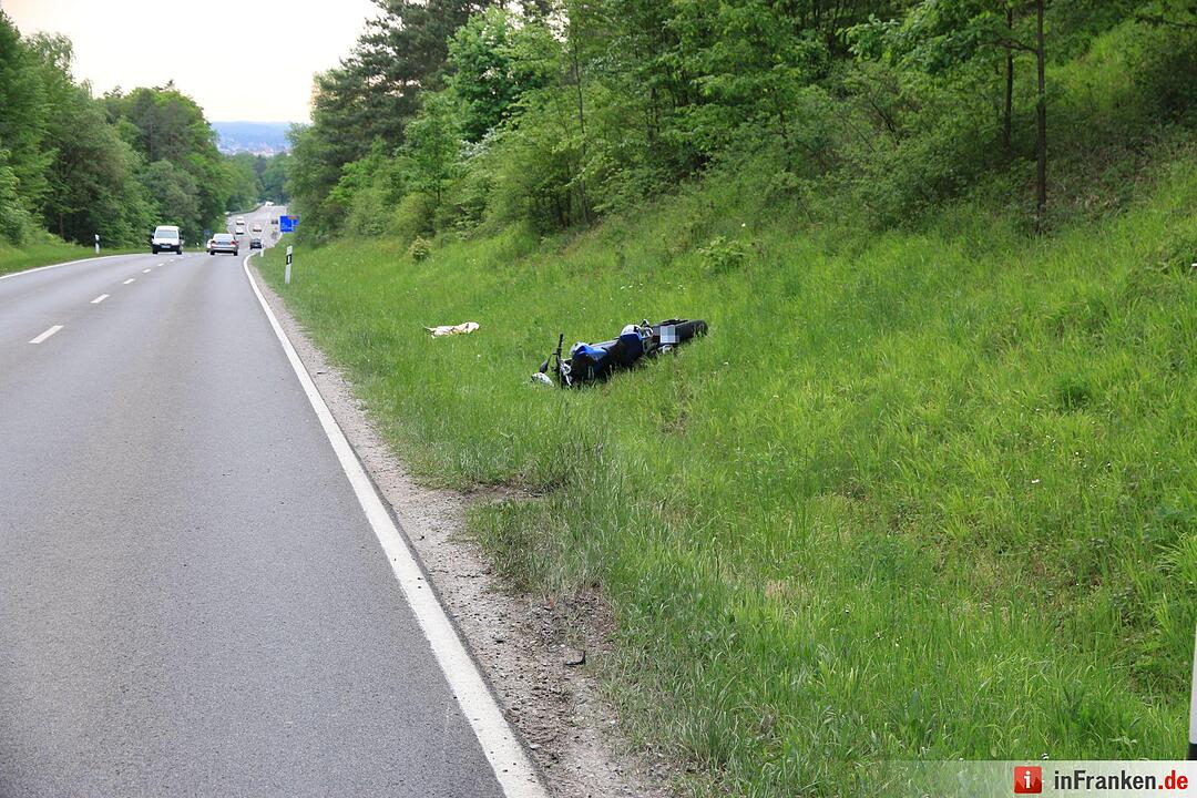 Unfall zwischen Bamberg und Pödeldorf: Motorradfahrer verletzt