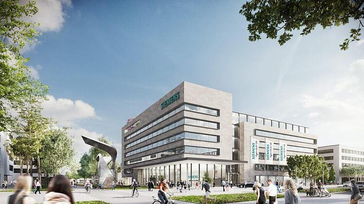 Der Technologiekonzern Siemens ist mit seinen Standorten in Erlangen, Nürnberg und Fürth der größte mittelfränkische Arbeitgeber. Unser Bild zeigt den Entwurf für den neuen Siemens-Campus in Erlangen, der voraussichtlich 2020 fertiggestellt wird. Foto: Siemens