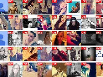 Ein verfremdeter Screenshot der Profilbilder auf YouNow.