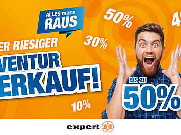 Beim großen Inventurverkauf von expert Franken in Bad Kissingen und Schweinfurt gibt es bis zu 50% Rabatt.