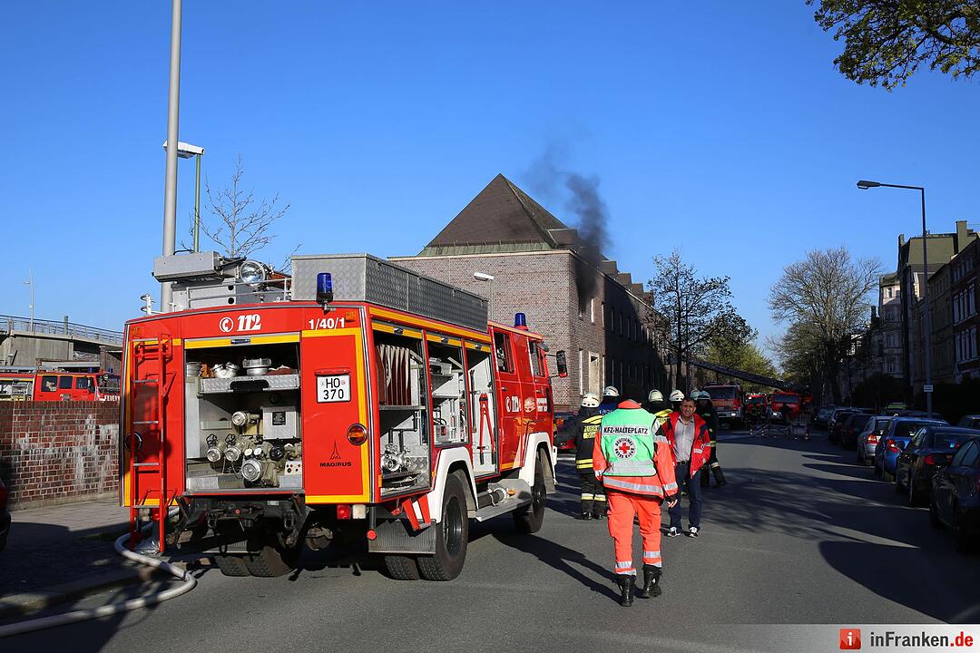 Brand im ehemaligen Postgebäude in Hof
