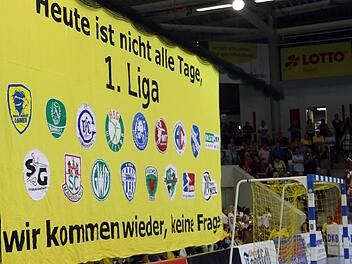 "Heute ist nicht alle Tage, 1. Liga, wir kommen wieder, keine Frage": Die Coburger Handball-Fans wünschen sich eine schnelle Rückkehr ins deutsche Oberhaus.  Fotos: Timo Geldner