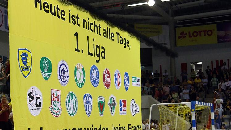 "Heute ist nicht alle Tage, 1. Liga, wir kommen wieder, keine Frage": Die Coburger Handball-Fans wünschen sich eine schnelle Rückkehr ins deutsche Oberhaus.  Fotos: Timo Geldner