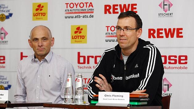 Ende einer &Auml;ra: Wolfgang Heyder (links) und Chris Fleming haben ihre &Auml;mter bei den Brose Baskets nicht mehr inne. Foto: sportpress