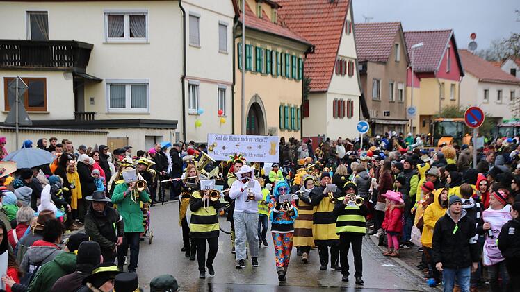 Der Umzug am Faschingsdienstag in Poppenlauer ist jedes Jahr ein  Besuchermagnet. Dieses Jahr werden die Besucher kontrolliert, um das  Mitbringen von Alkohol zu verhindern. Foto: Archiv/Thomas Malz