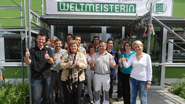 Die Baugenossenschaft Kulmbach empfing ihre Mitarbeitern Silke Eber nach dem WM-Triumph. Foto: privat