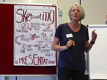 Lust auf Sketchnotes machte Trainerin Silvia Bohrisch in ihrem Workshop.   Foto: privat