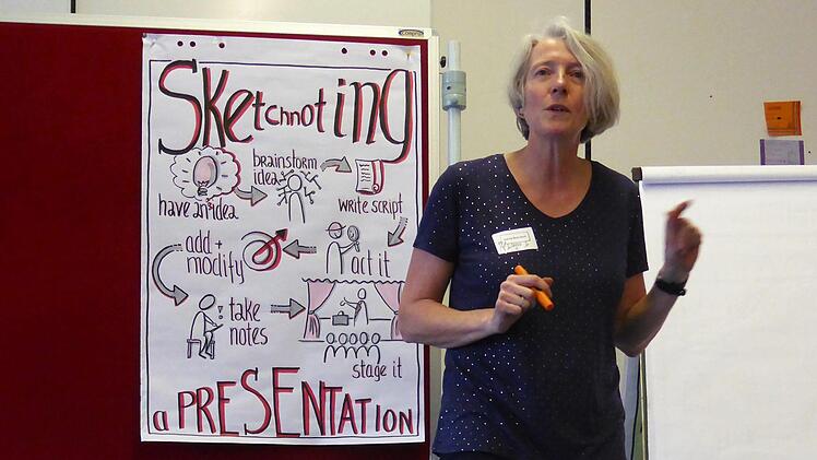 Lust auf Sketchnotes machte Trainerin Silvia Bohrisch in ihrem Workshop.   Foto: privat