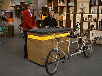 Horst Lichters erste Reaktion auf das seltsame Fahrrad: "Ach du heiliges Kanonenrohr."