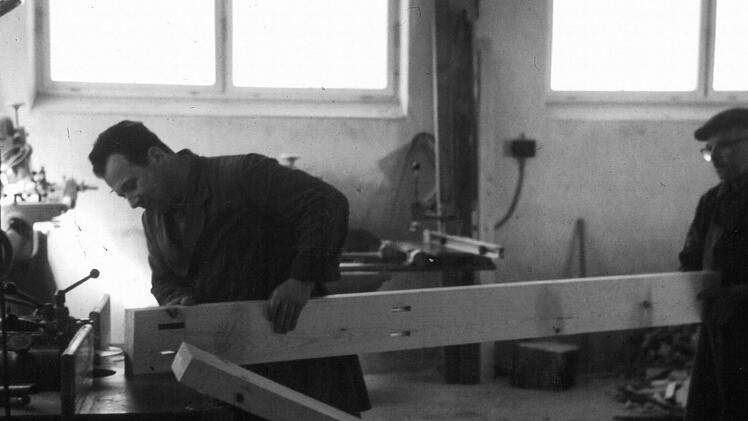 Erstes Team Back & Sohn (Rudolf und Wendelin) beim Arbeiten. Foto: Archiv Arnold Nöth
