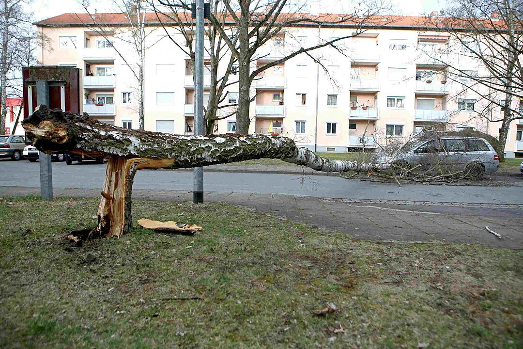 Sturm über Franken hinterlässt Schäden
