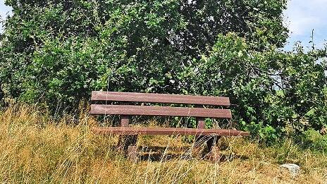 Die neue Sitzbank auf dem Glasendickenberg