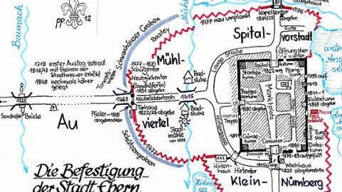 Mit Blick auf die noch vorhandenen oder festgestellten Befestigungsanlagen rund um Ebern vermutet Günter Lipp noch ein Tor im Süden.