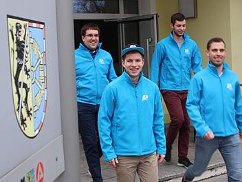 JU-Vertreter im Wahlkampf (v.l.): Konrad Körner (27), Maximilian Stopfer (22), Dominik Geyer (25) und Johannes Lorz (24).  Foto: Christian Bauriedel