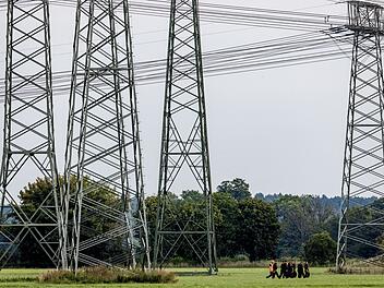 H&ouml;chstspannungsleitungen um das Umspannwerk Turnow-Preilack