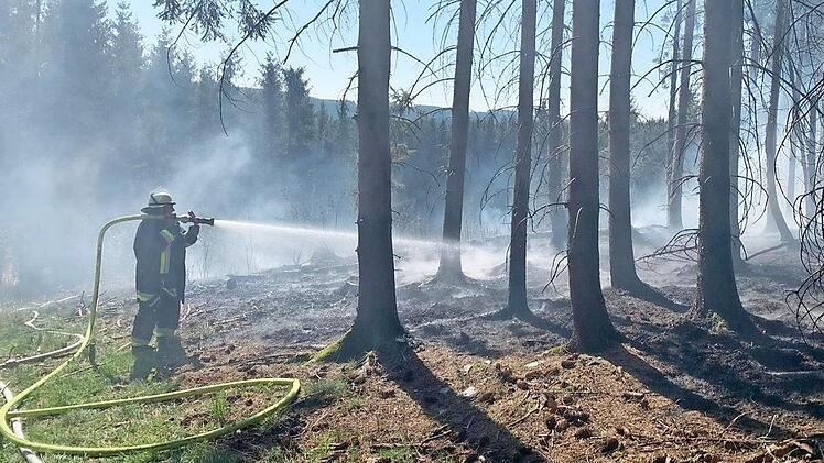 Die Feuerwehrleute hatten alle Hände voll zu tun, einen Waldbrand zu verhindern.  Foto: Freiwillige Feuerwehr Steinbach am Wald