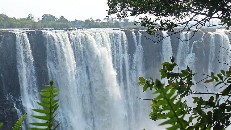 Die Viktoriafälle in Sambia und Simbabwe gehören zu den größten Wasserfällen der Erde.