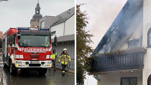 Balkon von Wohnhaus in Kersbach fängt Feuer - fünf Feuerwehren rücken zu Dachstuhlbrand aus