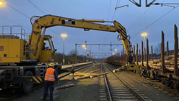 Bahnhof in Kronach: Oberleitung bei Verladearbeiten besch&auml;digt - Spannungs&uuml;berschlag