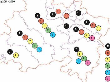 Sitzverteilung im Kreistag 2014 - 2020. Grafik: FT