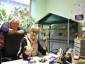 Seit 7. November ist das Telefon von Heide Franz (rechts) tot, ihr Nachhilfeinstitut nicht mehr zu erreichen. Tochter Jutta Lieb (links) hat eine Notfallkommunikation über zwei Handys eingerichtet.  Foto: Friedwald Schedel