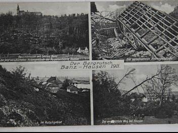 Diese Karte zeigt anschaulich den Banzer Bergrutsch von 1911. Die abgegangenen Erdmassen waren damals gewaltig.
