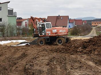 Im Baugebiet Osterfeld II in Haßfurt baut die Stadt Haßfurt eine neue Kinderkrippe. Foto: Ulrike Langer