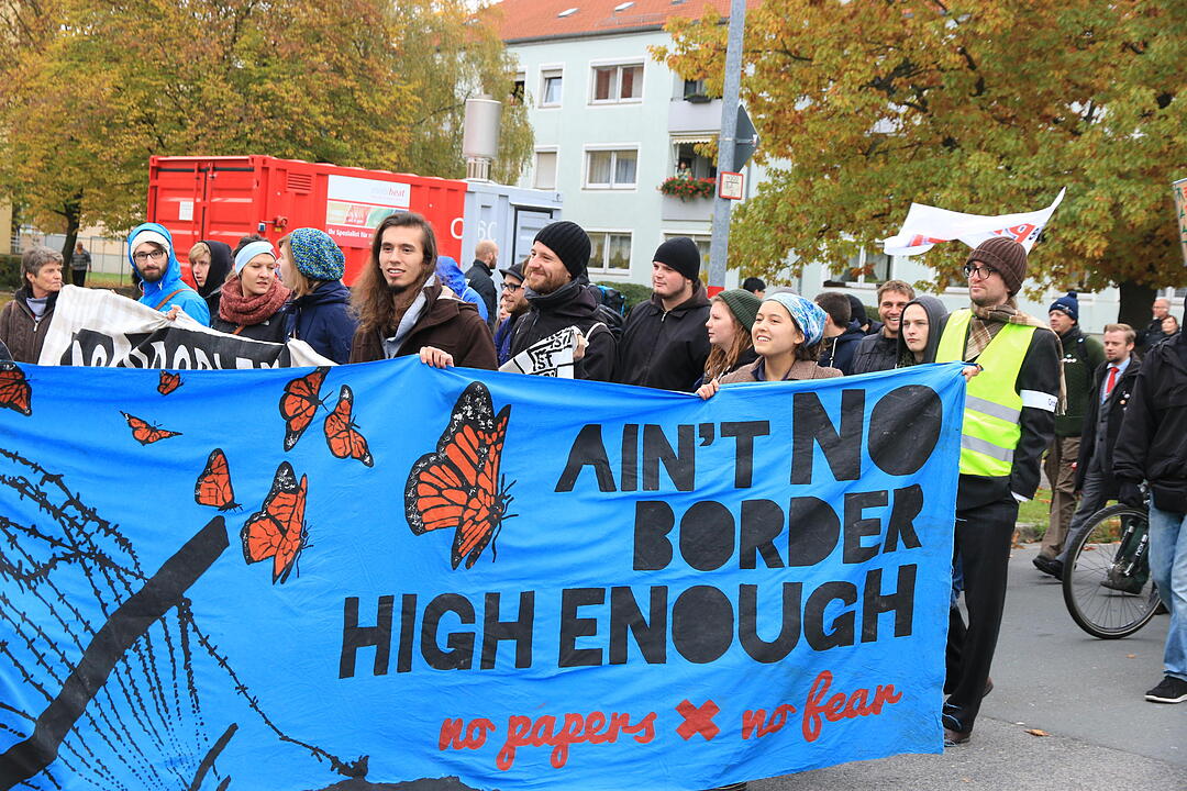 Linke Demo gegen Balkanzentrum Bamberg