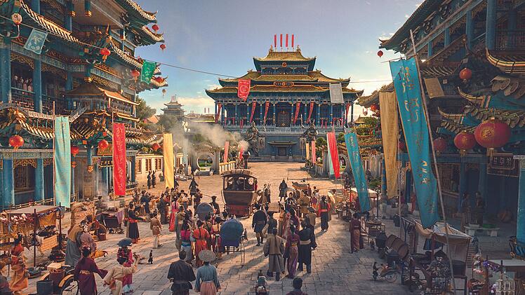 Das an das alte China erinnernde Mandala wurde in den Filmstudios Babelsberg pr&auml;chtig und detailverliebt in Szene gesetzt.